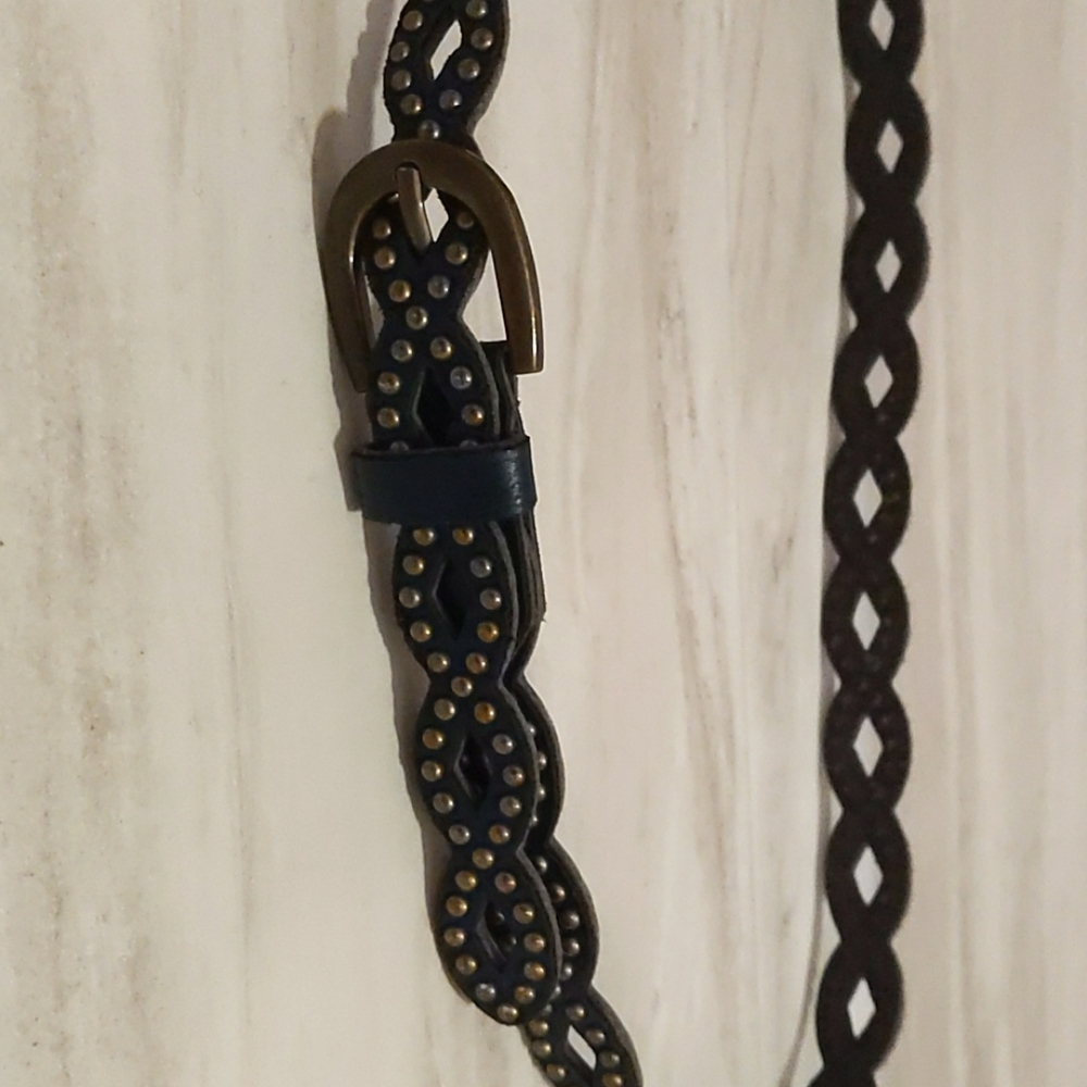 4/$20 Navy Studded Belt